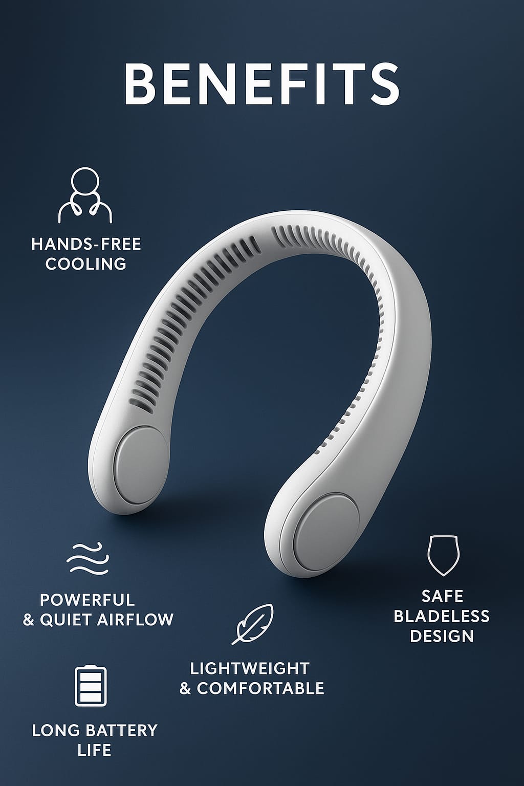 Portable Bladeless Hanging Rechargeable Neck Fan