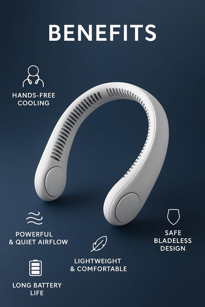 Portable Bladeless Hanging Rechargeable Neck Fan